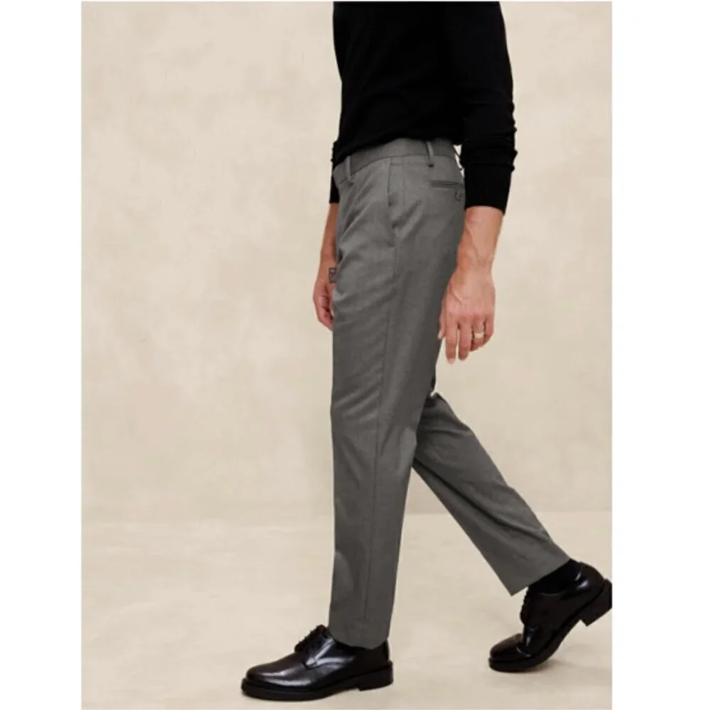 Banana Republic Modern Classic Plain Weave Suit Trouser Pants Black 38 x 36 NWT